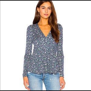 REBECCA TAYLOR Floral Peplum Top